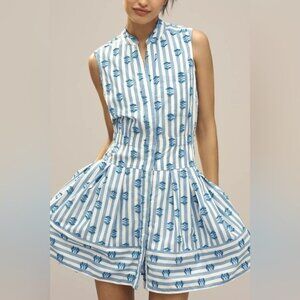 NWT Size M - Anthro 100% Cotton V-Neck Fit & Flare Shirtdress (NWT US$ 148)